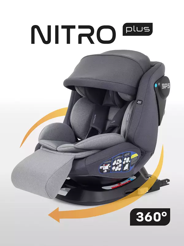 Автокресло Rant Nitro Plus isofix 0/1/2/3 (0-36 кг) Grey